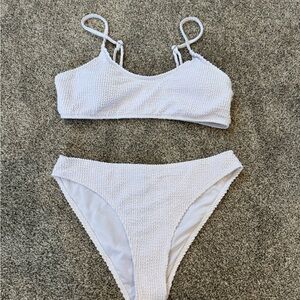 SHEIN White Textured Bikini Set